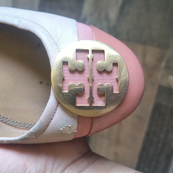 Tory Burch Minnie Cap Toe Ballet Flat Pink Sz 7.5 Women - Picture 4 of 17